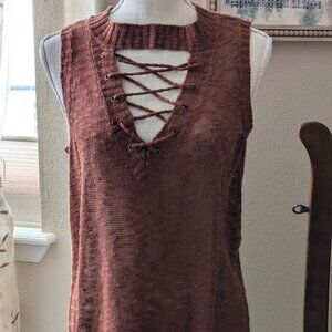 Grace & Lace sleeveless lace up sweaters (2)